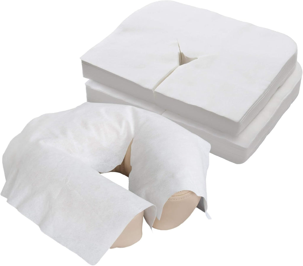 EarthLite Disposable Face Cradle and Headrest Covers, 1000-Pack, Medical-Grade, Ultra Soft, Luxurious, Non-Sticking for Massage Tables & Chairs, White