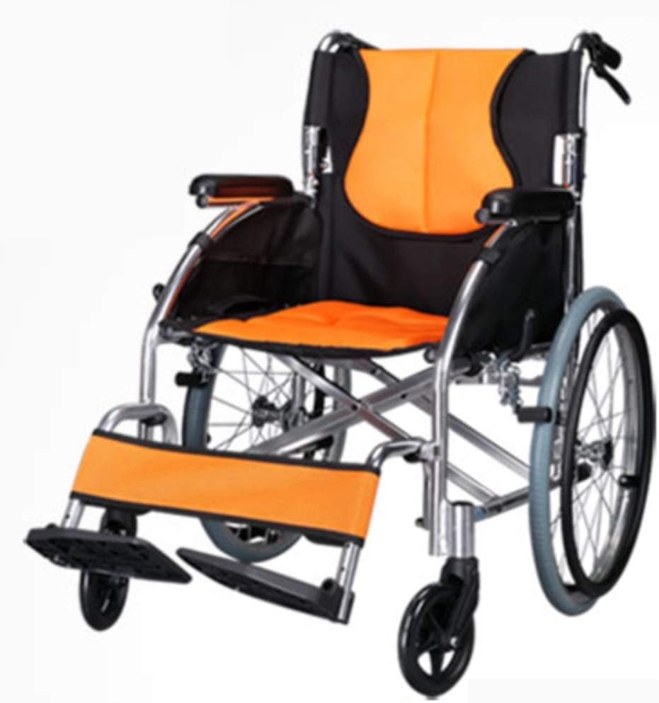 Rehab Chair, Wheelchair,Lightweight Folding Wheelchair Driving Adult Supplies, Wheelchair Thick Aluminum Alloy Old Scooter Wheelchair Folding Manual Free Inflat