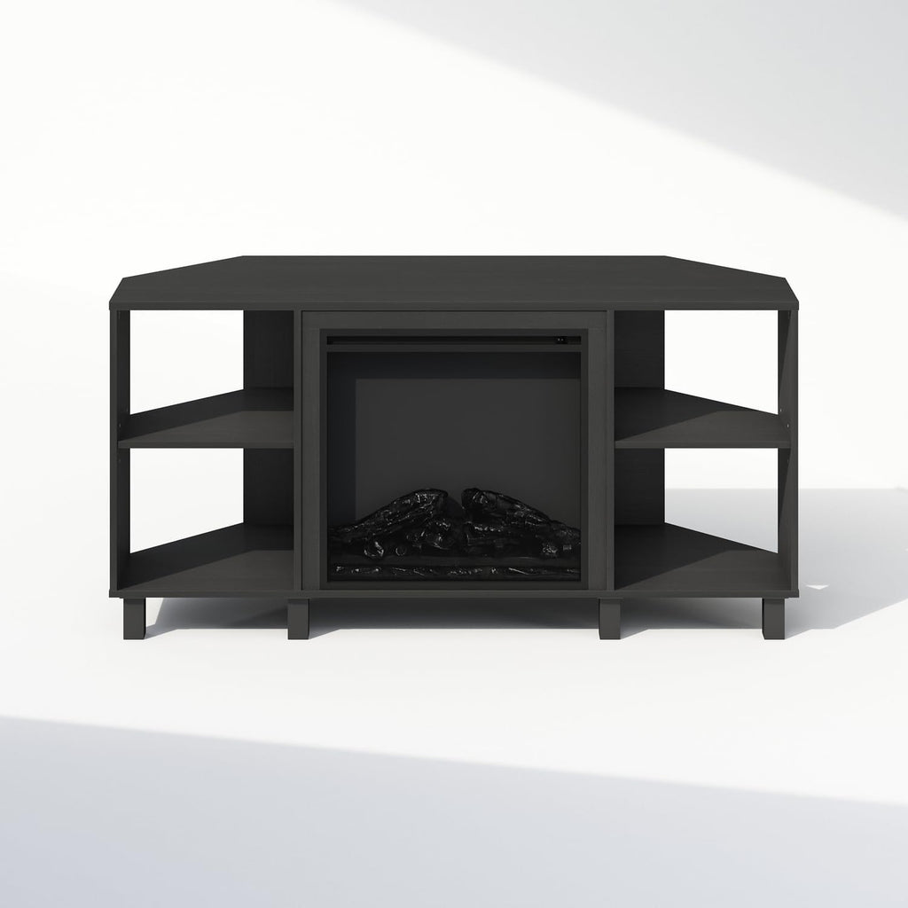 Electric Fireplace TV Stand - Corner Entertainment Center for TVs up to 55 Inch Americano/Corner with Top Shelf