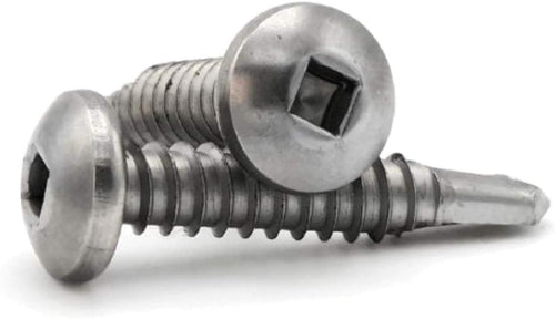 #12 Square Drive Pan Head Self Drilling Screws 410 Stainless Steel TEK Sheet Metal Screws #12 x 1-1/4 inch Qty 100
