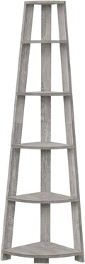 Monarch Specialties I 2433 Bookshelf, Bookcase, Etagere, Corner, 5 Tier, 72' H, Office, Bedroom, Laminate, Grey, Contemporary, Modern