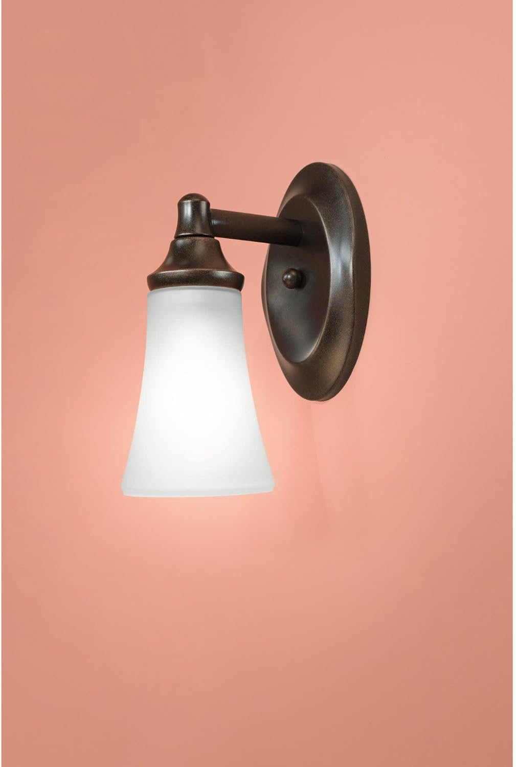 Moen YB2861ORB Eva 1-Light Dual-Mount Bath Bathroom Vanity Fixture with Frosted Glass, Oil Rubbed Bronze
