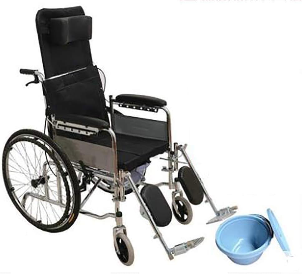 Wheelchair Lying, Light with Toilet Multifunction Old Man Disabled Trolley Scooter,Portable