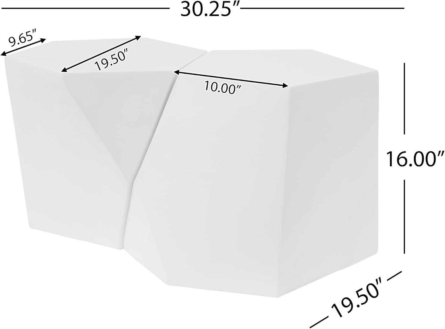 Merax Modern Mgo Coffee Table Set, 2 Piece Geometric Side Table Includes 1 Pentagon-Topped Table & 1 Hexagon-Topped Table for Living Room Office, White