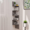 Wall Corner Shelf,Floating Shelves for Wall Storage,Hanging Book Shelves for Living Room, Bedroom, Office,Display Shelves,High Gloss Black 7.5'x7.5'x48.4' Chipboard (Grey 7.5' x 7.5'