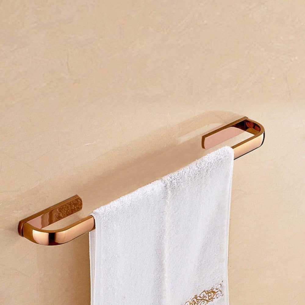 Rose Gold Brass Square Bathroom Accessories Set Bath Hardware Wall Mounted Towel Bar Toilet Paper Holder Robe Hook,Paper Holder (Single Towel Bar)