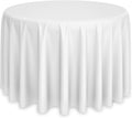 Lann's Linens - 10 Premium 120' Round Tablecloths for Wedding/Banquet/Restaurant - Polyester Fabric Table Cloths - White