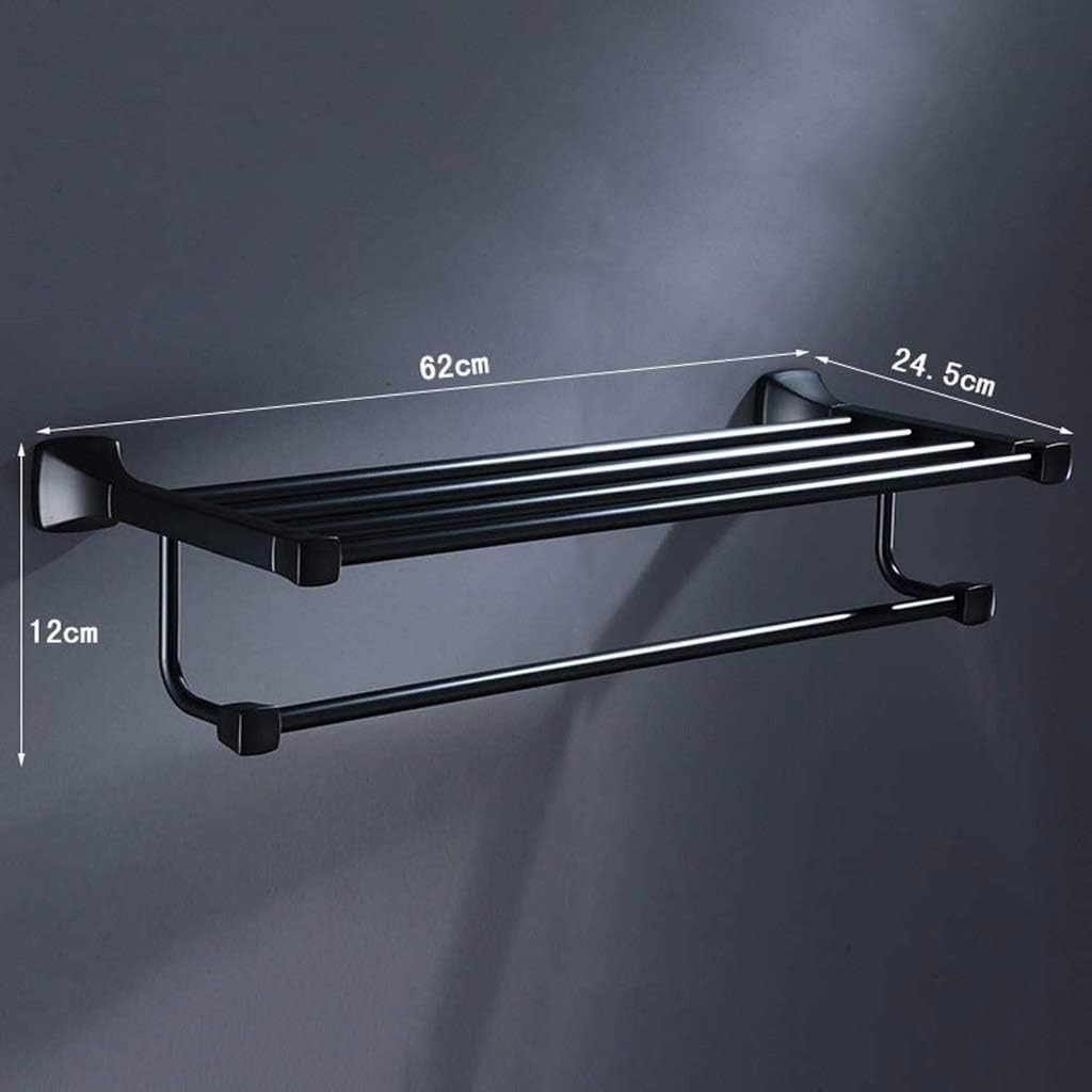 Bathroom Shelf 2 Tier Wall Mounting Rack with Towel Bars，Multifunctional