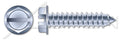 (3000 pcs) 1/4'-14 X 3/4', Self-Tapping Sheet Metal Screws, Type AB, Hex Indented Washer, Slotted, Steel, Zinc Plated