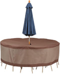 DUCKCOVERS® Ultimate Waterproof 94 Inch Round Patio Table and Chair Set Cover with Umbrella Hole, Outdoor Table and Chair Cover