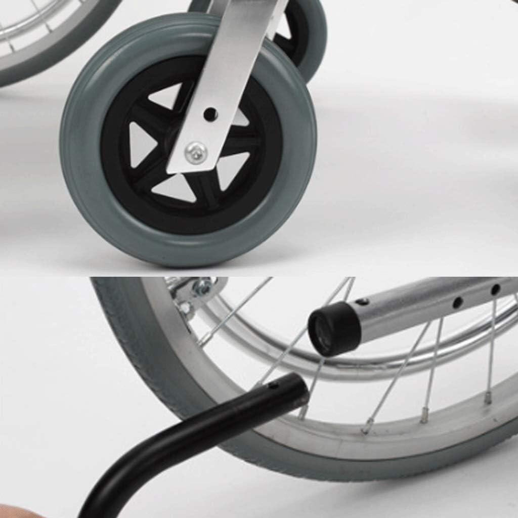 Wheelchair Thicken Aluminum Alloy Manual, Fold Light Elderly/Disabled Portable Trolley Scooter Transport Walker,Portable