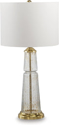 Signature Design by Ashley Bakersboro Coastal Metal Table Lamp with 3-Way Switch, Clear & Metallic