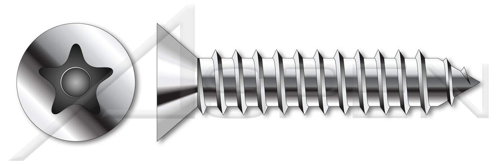 (2500 pcs) #14 X 3/4', Self-Tapping Sheet Metal Screws, Flat Countersunk Head Tamper-Resistant Torx Plus(r) Pin Drive, Type AB, Stainless Steel