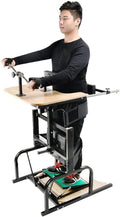 Standing Walk Aid Stand Lower Limb Rehabilitation Equipment Inclined Plate 6-Speed Adjustment Height Adjustment with Forearm Trainer for Disabled with Cerebral Palsy/Disability (Color : Black)
