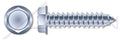 (4000 pcs) 1/4'-14 X 3/4', Self-Tapping Sheet Metal Screws, Type AB, Hex Indented Washer Head, Steel, Zinc Plated