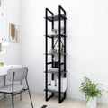 Cubicle Rack Standing Shelves Bookcases Organizer 5-Tier Book Cabinet Gray 15.7'x11.8'x68.9' Engineered Wood for Bedroom Living Room Home Office Corner
