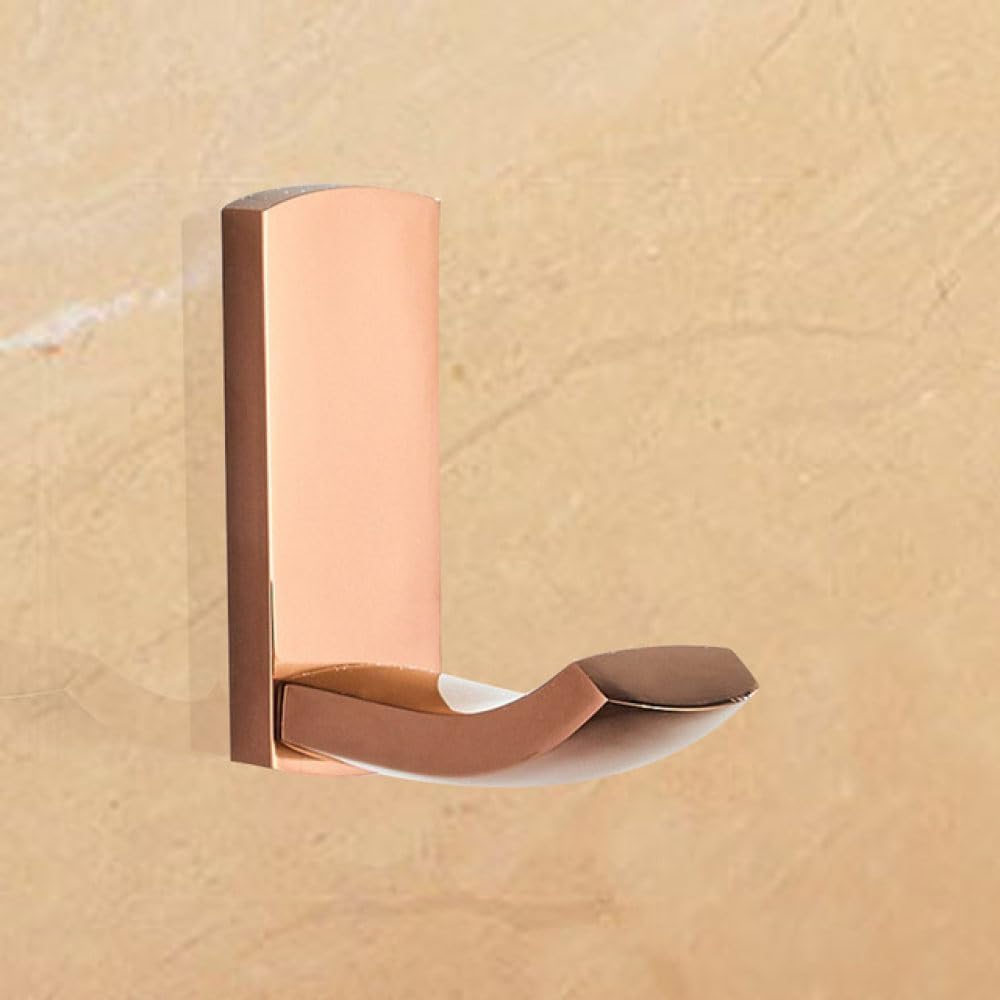 Rose Gold Brass Square Bathroom Accessories Set Bath Hardware Wall Mounted Towel Bar Toilet Paper Holder Robe Hook,Paper Holder (Robe Hook)