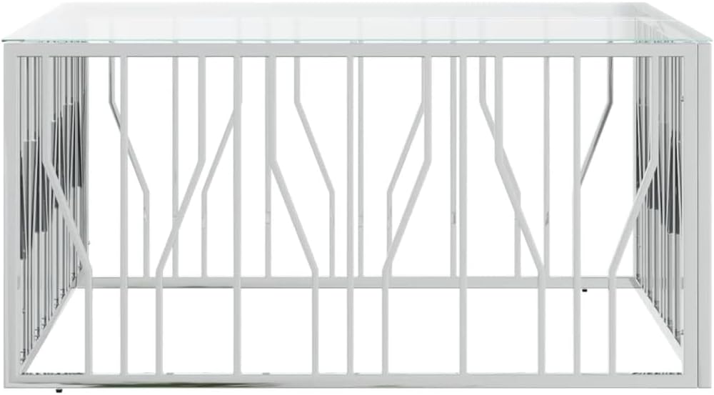 vidaXL Coffee Table Stainless Steel 39.4x39.4x19.7 in Durable