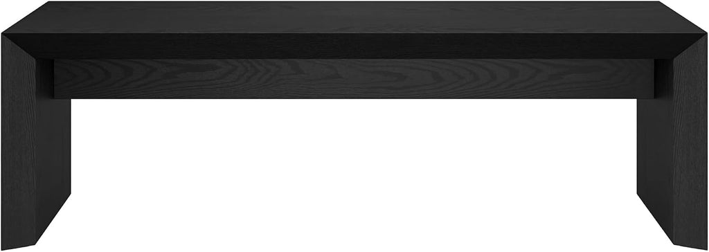 Henn&Hart 48' Rectangular Low-Profile Coffee Table for Living Room, Family Room, or Office, Natural Black