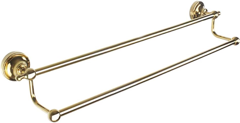 Stainless Steel Double Towel Rail for Bathroom Wall-Mounted Silver & Gold Towel Rack & Stylish Available in 3 Sizes - Perfect for Home Decor