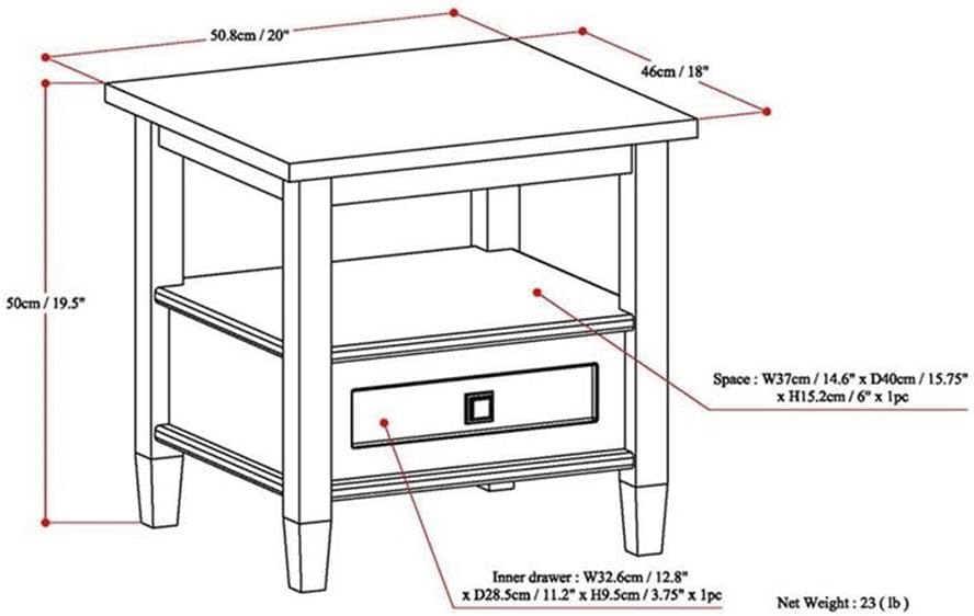 Small End Table for Living Room, Square Bed Side Table for Small Spaces, Narrow Nightstand with Storage Drawer and Shelf, Unique Rustic Telephone Table for Sofa Side, Dark Brown Corner Table