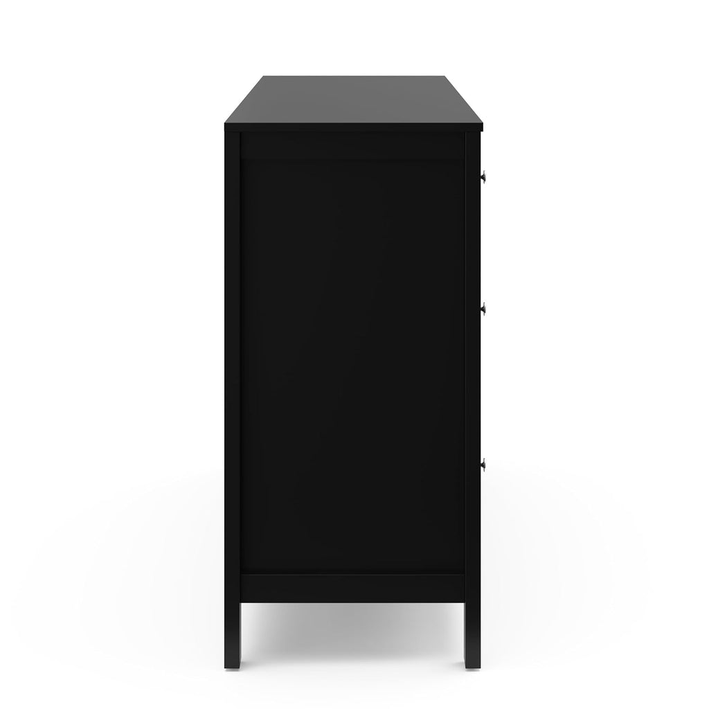 Storkcraft Horizon 6 Drawer Dresser (Black) – GREENGUARD Gold Certified Dresser for Nursery & Kids' Room, Modern Storage with Interlocking Drawer System