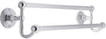 30' Brass Double Towel Bar with Ribbon and Reed Rosettes in Polished Chrome