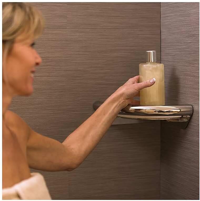 Corner Shelf 9' Integrated ADA Grab Bar - Oil Rubbed Bronze, 500 Lbs