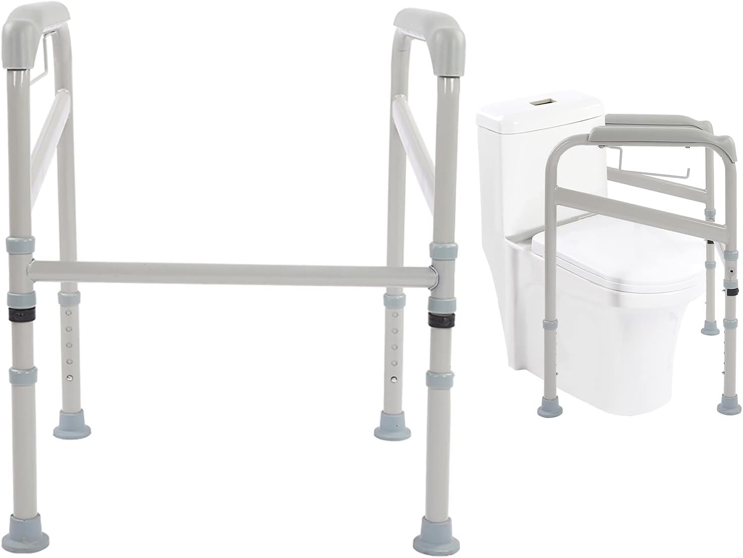 Safety Adjustable Hand Rail Disabled Grab Aid Disability Support Toilet Bar for Bathroom Use with Height and Width Adjustable Armrests