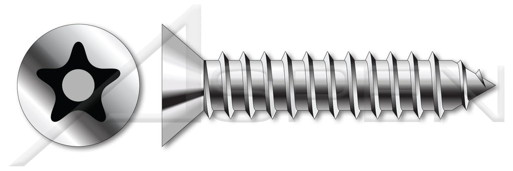 (2500 pcs) #14 X 3/4', Self-Tapping Sheet Metal Screws, Flat Countersunk Head Tamper-Resistant Torx Plus(r) Pin Drive, Type AB, Stainless Steel