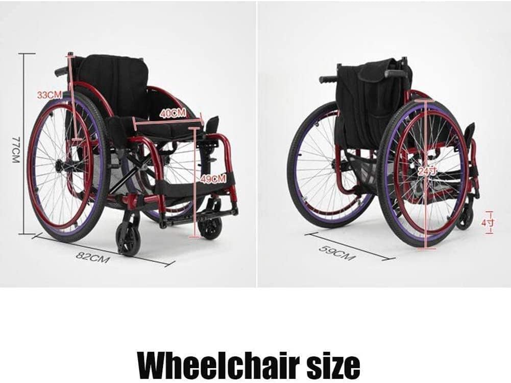 Self Propelled Wheelchairs for Adults,Lightweight Sport Wheelchairs Aluminium Transport Wheelchair Ergonomic Seat 40Cm Folding Mobility Scooters