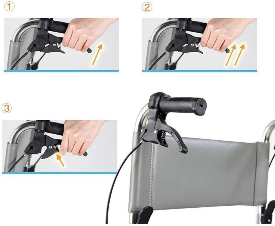 Wheelchair Aluminum Alloy, with Toilet Multifunction Portable Fold Light Trolley Seniors/Disabled Scooter,Portable