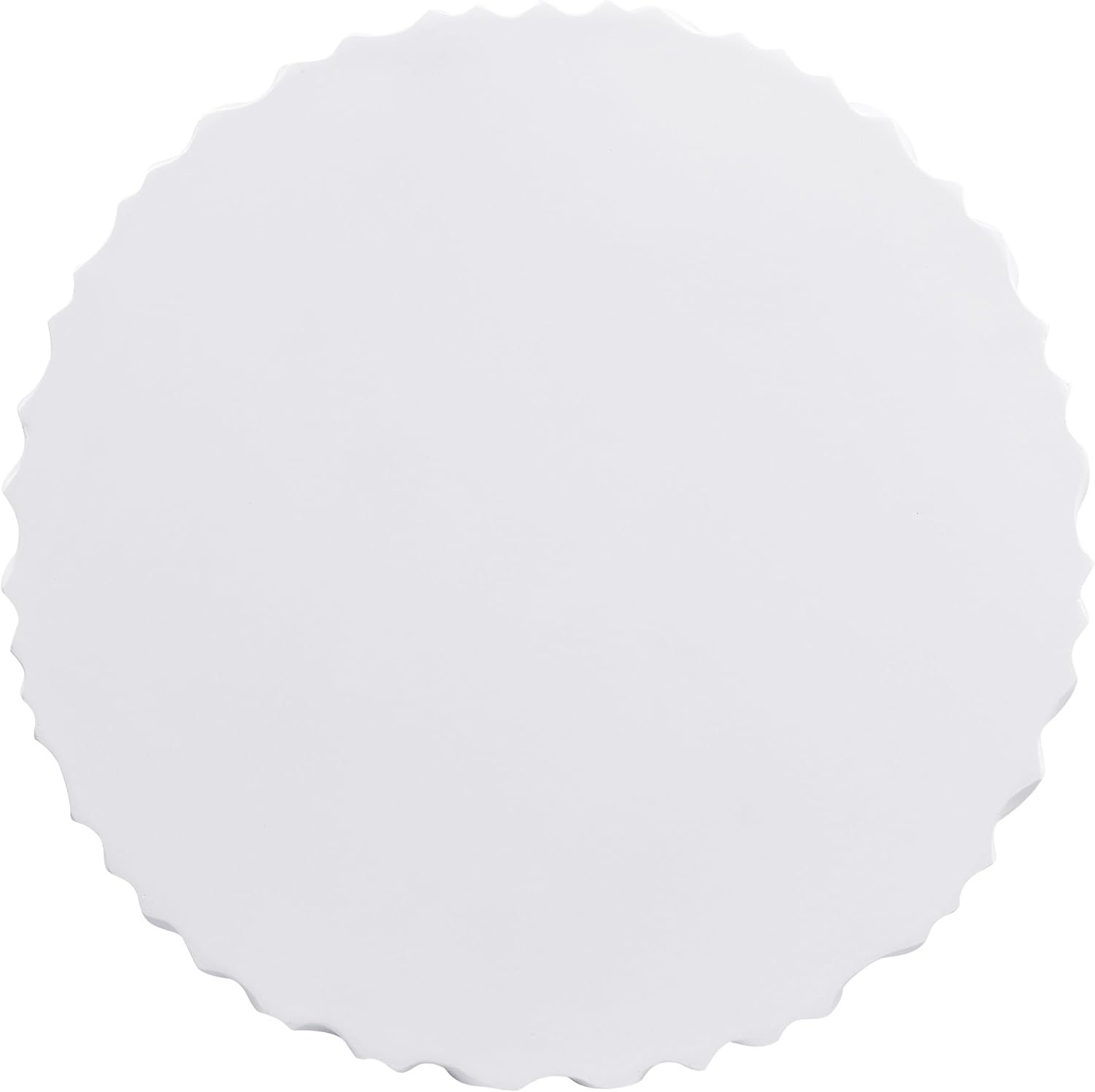 WILLIAMSPACE 26.77' Round Coffee Table with Wavy Fluted for Indoor & Outdoor, Modern Travertine Drum Center Table for Living Room, Faux Marble Stone Tea Table, Magnesium Oxide, No Assembly, White
