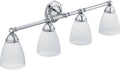 Moen YB2264CH Brantford 4-Light Dual-Mount Bathroom Vanity Fixture with Frosted Glass, Chrome