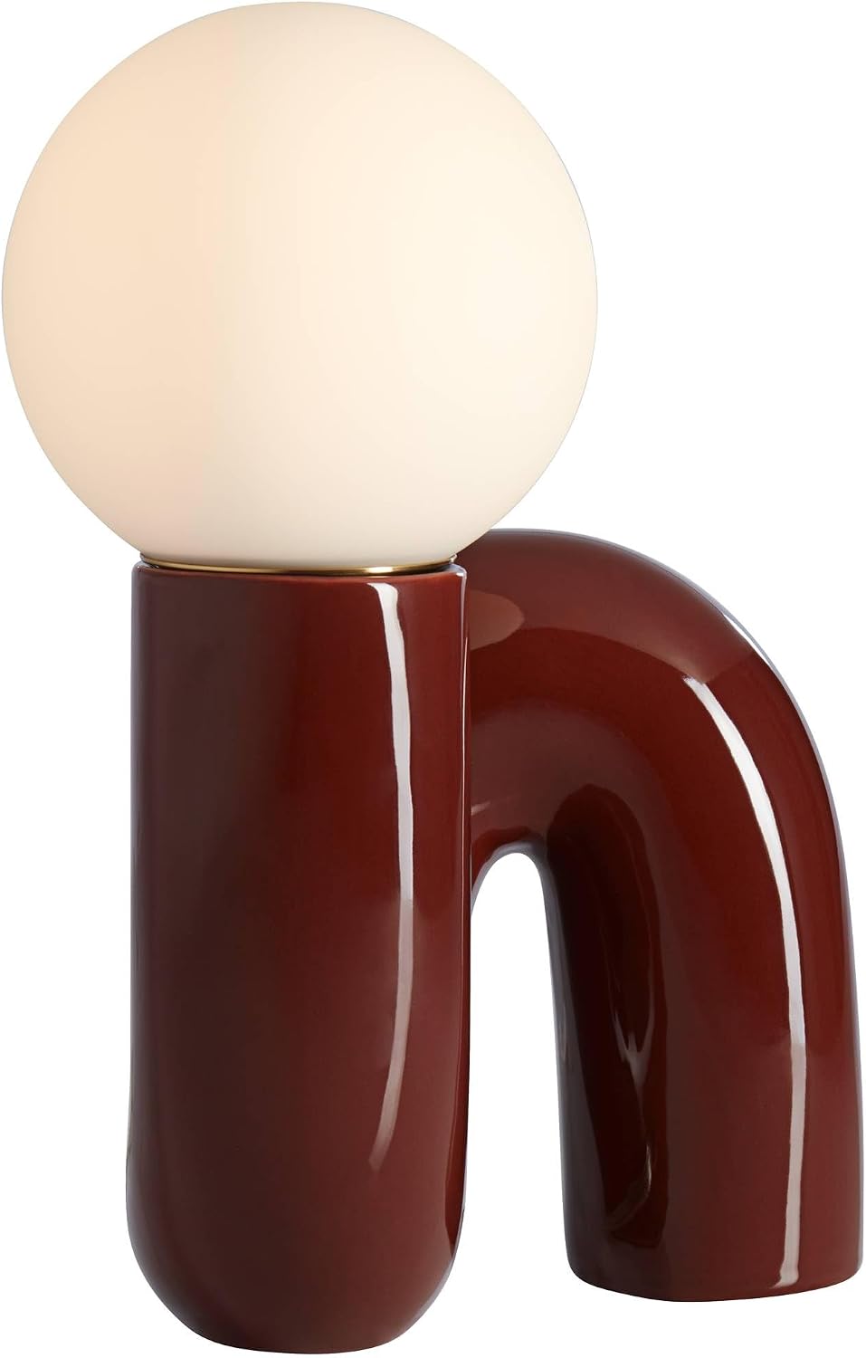 360 Lighting Fondant 11 1/2' Small Mid Century Modern Accent Table Lamps Set of 2 Chocolate Brown Ceramic Glass White Shade Living Room Bedroom Bedside Nightstand House Office Home Reading