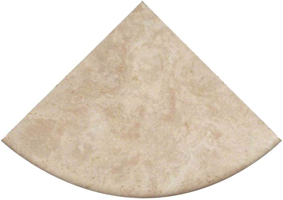 Tenedos Premium Quality Durango Cream Filled and Honed Ivory Light Travertine Bathroom Corner Shower Shelf 9'' (Pack of 2)