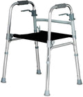 Folding Elderly Walker Lightweight Aluminum Alloy Walking Frame Daily Living Aid with Seat and Folding Handle Transport Chair