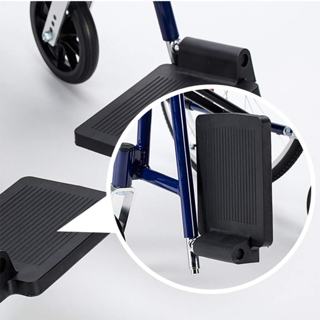 Wheelchairs, Manual wheelchairs, Aluminum Alloy wheelchairs are Lightweight and Foldable, self-propelled wheelchairs with handbrakes and Swivel Pedals, Suitable for The Elderly with Disabilities (Siz