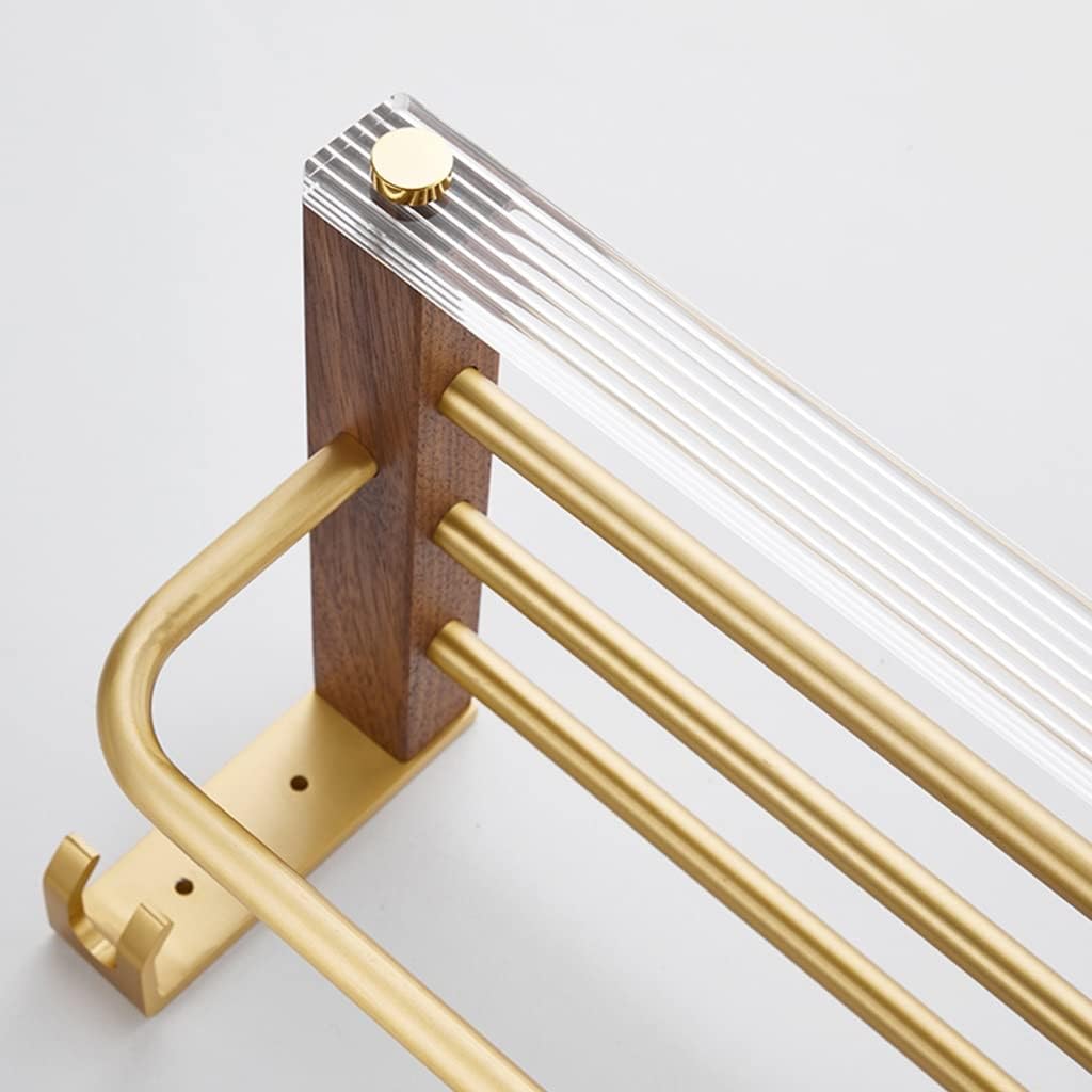 Towel Bars Acrylic Bar, Light Solid Wood Bathroom Accessory Set, Wall Mounted Accessories Kit Hardware(Bath Towel Rack)