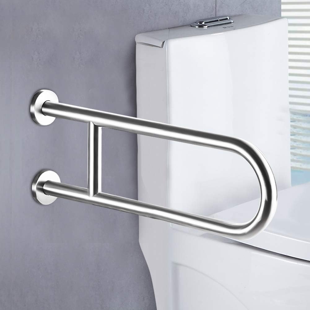 Bathroom Grab Rails Hand Rail Disability Aids Toilet Grab Bar, Stainless Steel 24-Inch Safety Bathroom Rail Heavy Duty Screw-in Assist Handles for Ada Bathroom
