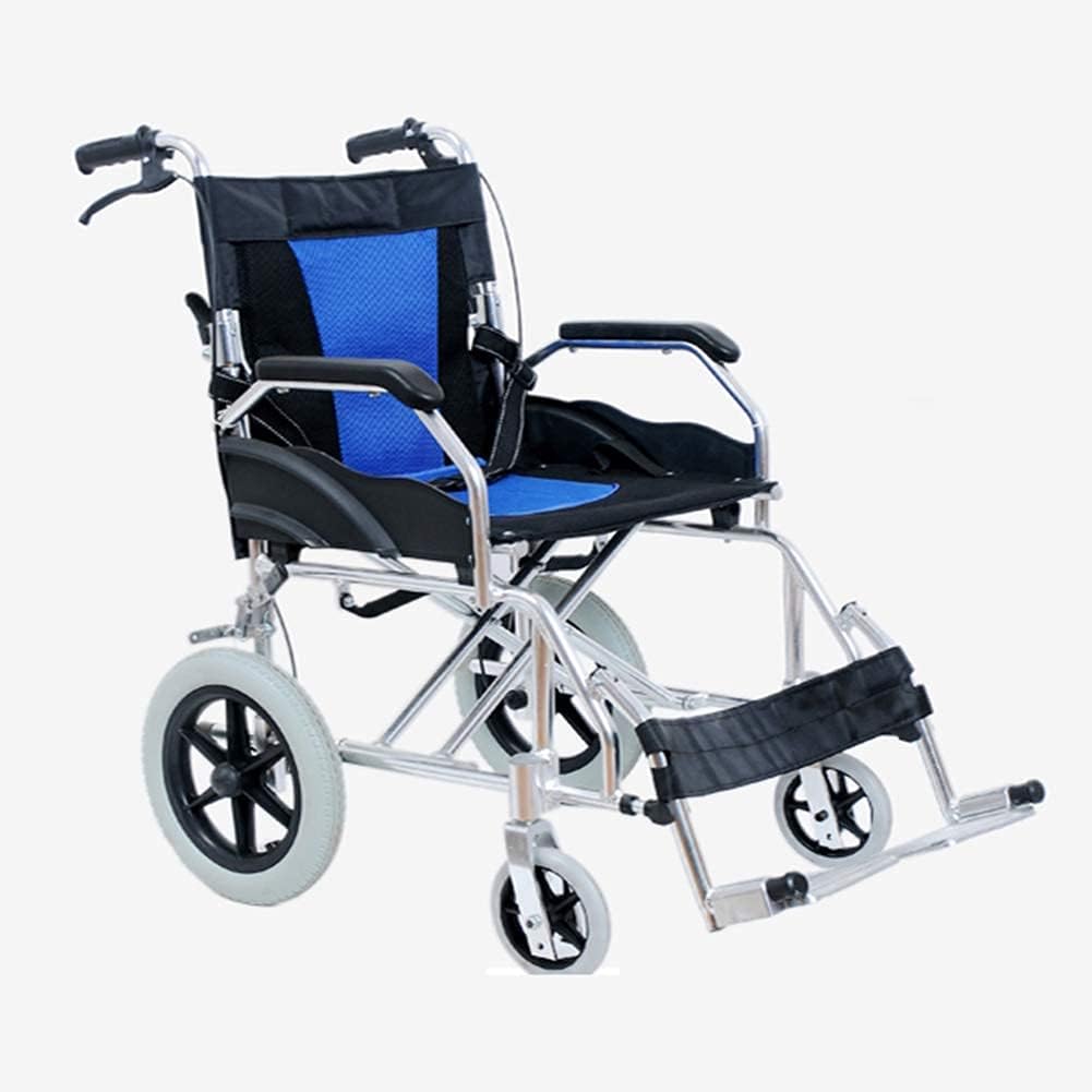 Wheelchair,Lightweight Folding Wheelchair Driving,Wheelchair Elderly Disabled Trolley,Portable Travel Ultralight Aluminum Alloy Scooter,Portable