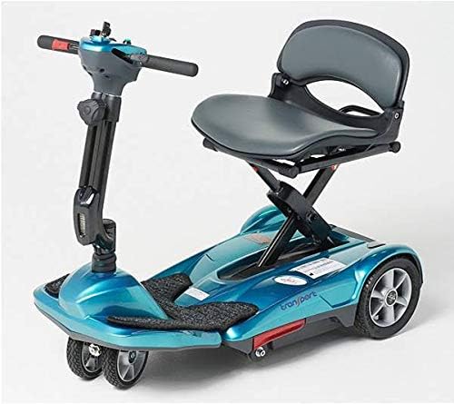 EV Rider Transport M - Compact Lightweight Manual Folding Mobility Scooter - Lithium Battery - Airline Approved - 42 lbs Total (Blue)