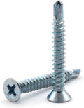#12-14 Phillips Flat Head Self Drilling Screws Zinc Plated Steel TEK Sheet Metal Screws #12-14 x 1-1/4' Qty 1000