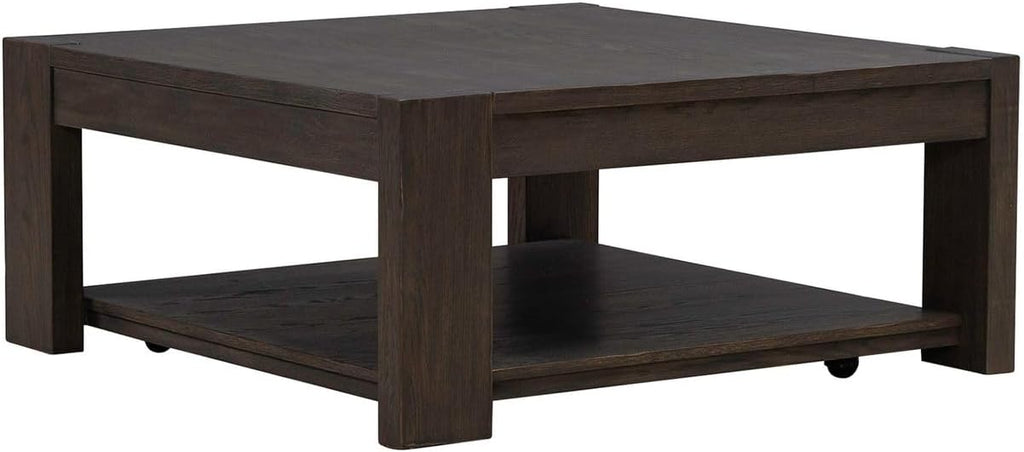 Liberty Furniture Lennox Hill Living Room Oversized Square Cocktail Table - Bark