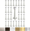 Liberty Premium Door Stop Metal Solid Rigid Door Stopper Brushed 3' (Solid White, 96 Pack)
