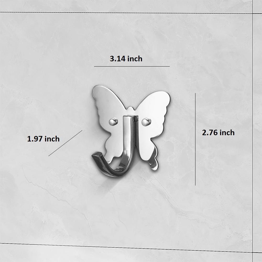 Roshan Handcrafted and Hand Polished Multi Purpose Towel Rack, Rust Proof and Peel Resistant Towel Shelf, Includes 2 Handmade Hooks (6-Piece Silver)