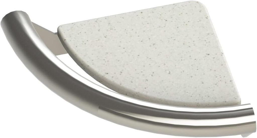 Corner Shelf 9' Integrated ADA Grab Bar - Brushed Stainless, 500 Lbs