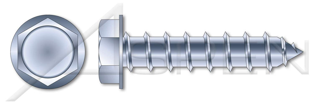 (2500 pcs) #14 X 3/4', Self-Tapping Sheet Metal Screws, Type A, Hex Indented Washer Head, A/F=7/16', Steel, Zinc Plated
