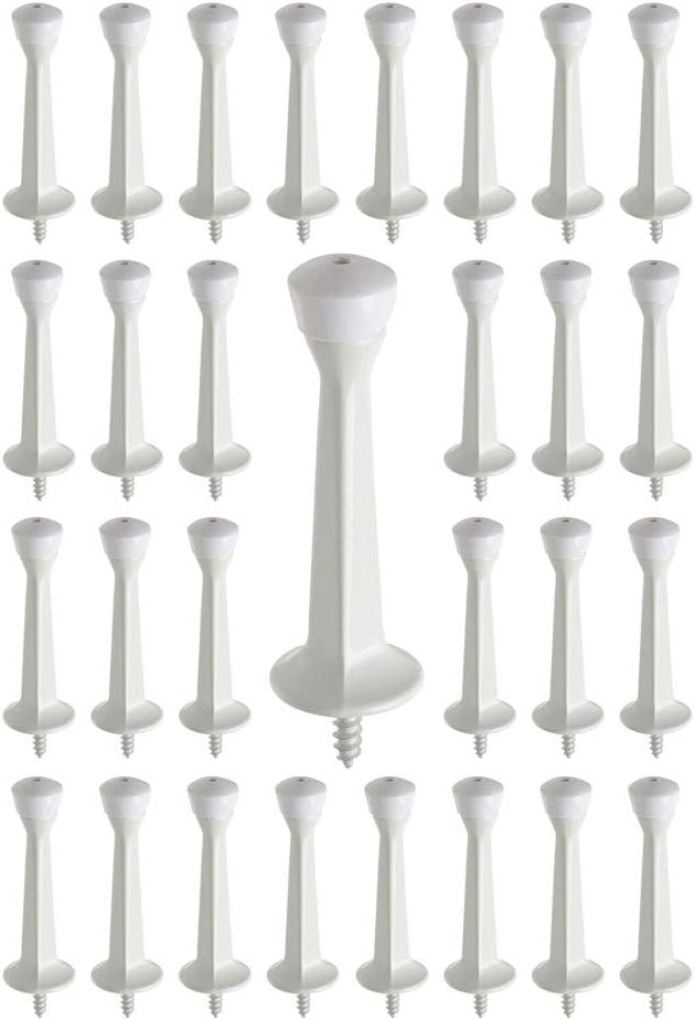 Liberty Premium Door Stop Metal Solid Rigid Door Stopper Brushed 3' (Solid White, 96 Pack)