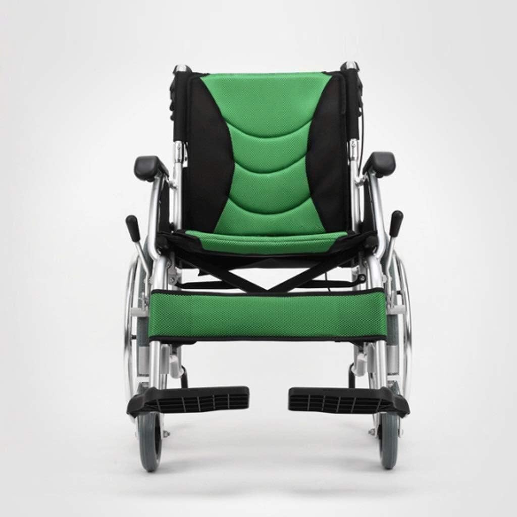 Wheelchair Thicken Aluminum Alloy Manual, Fold Light Elderly/Disabled Portable Trolley Scooter Transport Walker,Portable
